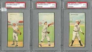 T201 Double Folders Collection of 6 PSA Graded Cards With Johnson, Bender and Speaker